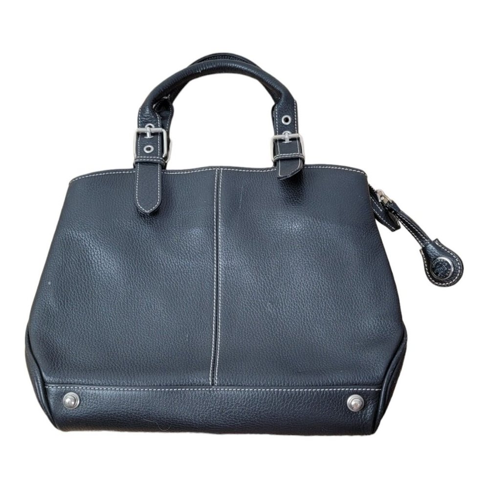 Dooney & Bourke All Weather Leather 2 Black Shoulder Purse Handbag Bucket Tote